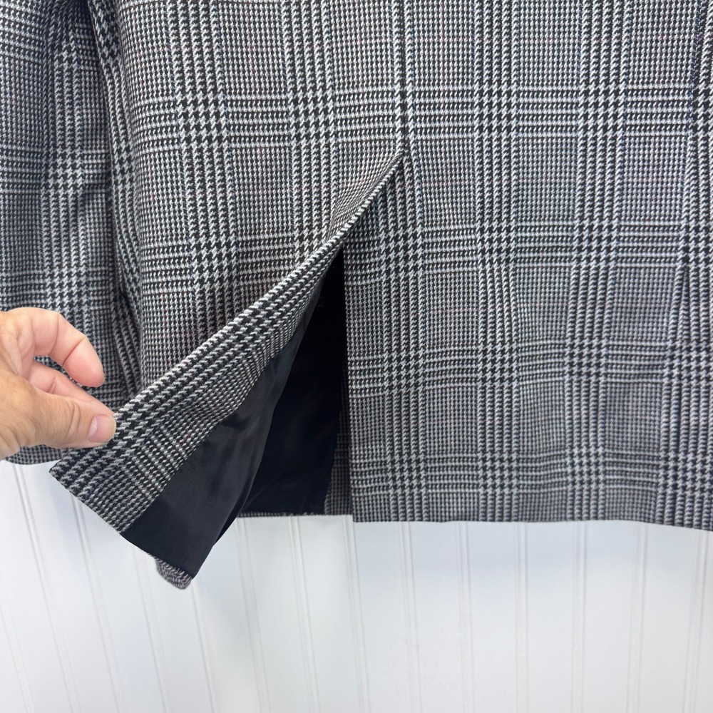 Burberrys Blazer Men 44L Grey Glen Plaid Sport Coat Vintage Dark Academia Luxury - Picture 13 of 16